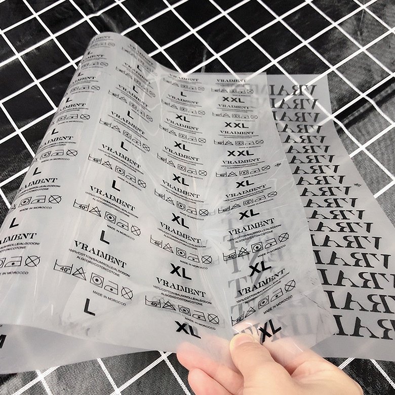 Custom Your Logo Heat Transfer Garment Washing Label Iron On Heat Transfer Print Size Label For T-shirt