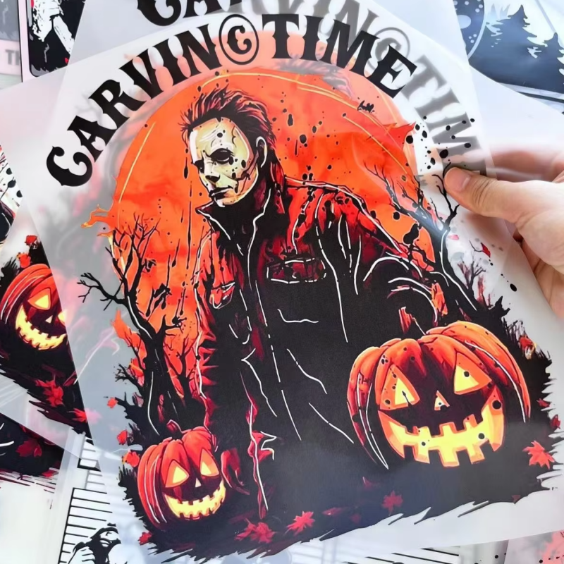 2024 Halloween Spooky Boo Horror Designs DTF Heat Transfers Full Color Offset Clear Film Screen Print Transfers or Shirts