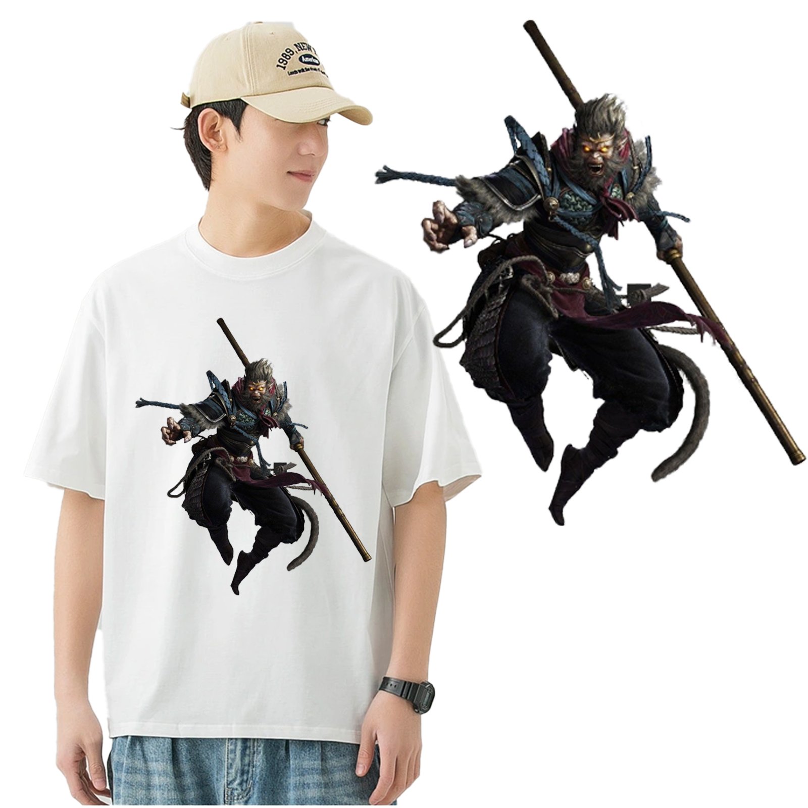 Black Myth Goku Transfer Printing Ready To Press Heat Transfer For Custom Screen Printing Design T-shirt Hoodie Dtf Stickers