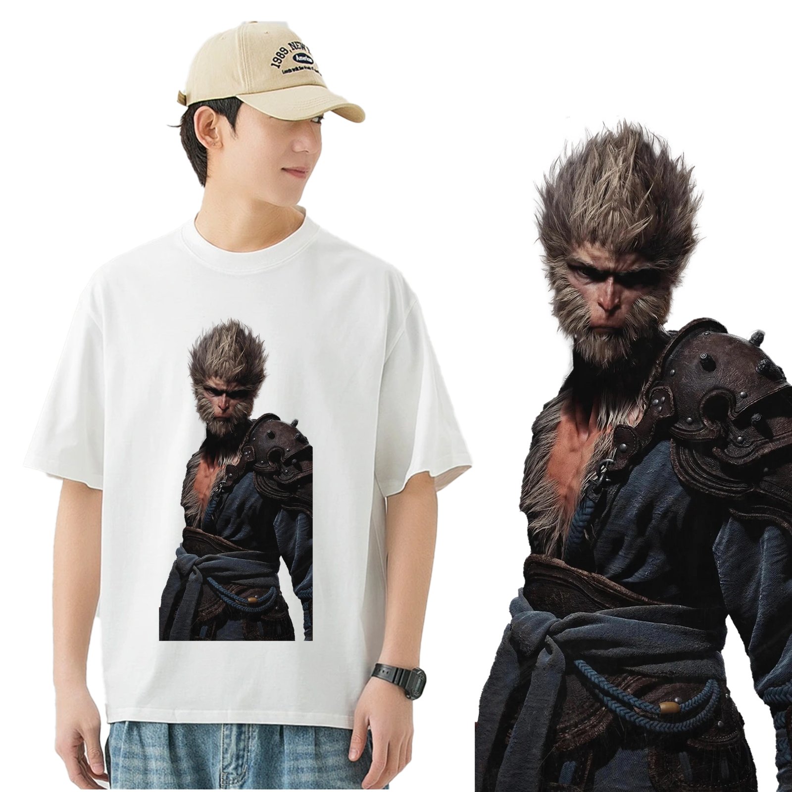 Black Myth Goku Transfer Printing Ready To Press Heat Transfer For Custom Screen Printing Design T-shirt Hoodie Dtf Stickers