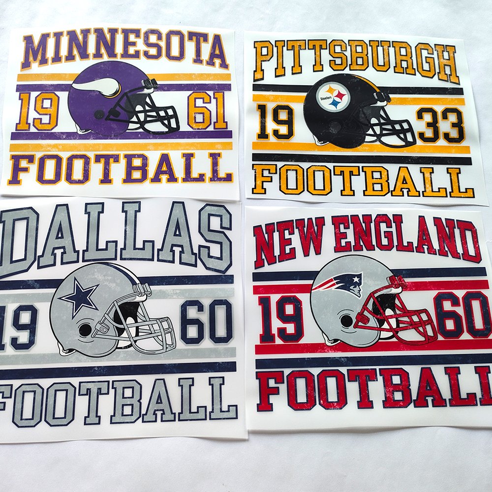 NFL Custom screen print Heat Transfer Film Designs Dtf Transfers Ready to Press Logo dtf Heat Transfer Iron On Garments