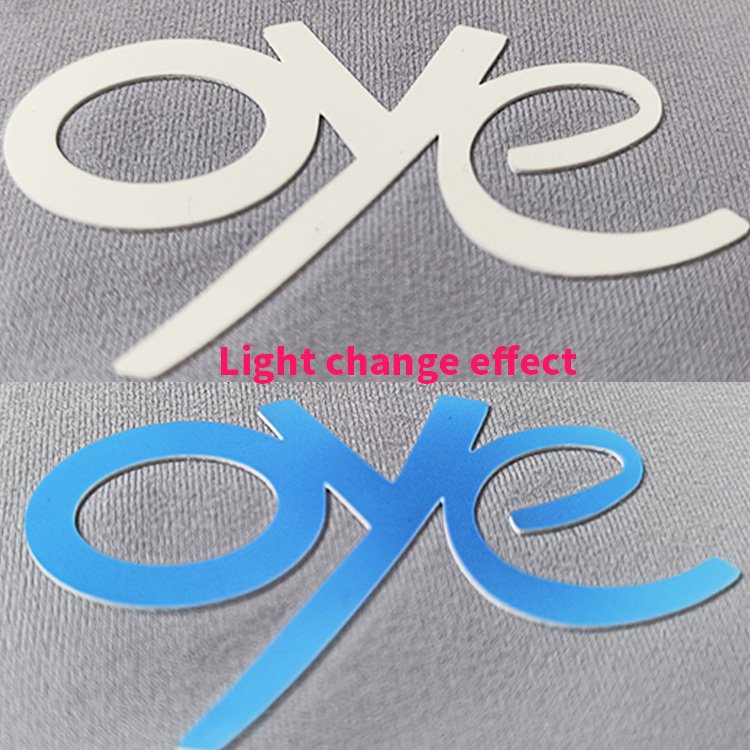 Logo label custom patches iron on uv light change heat transfer 3d sticker rubber logo silicone garment labels for clothing