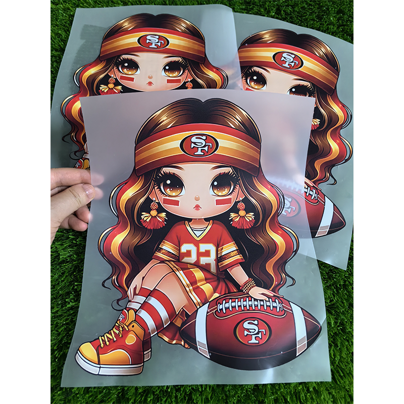 Good quality factory NFL team design print plastisol heat transfer dtf printing Screen Prints Heat Transfer