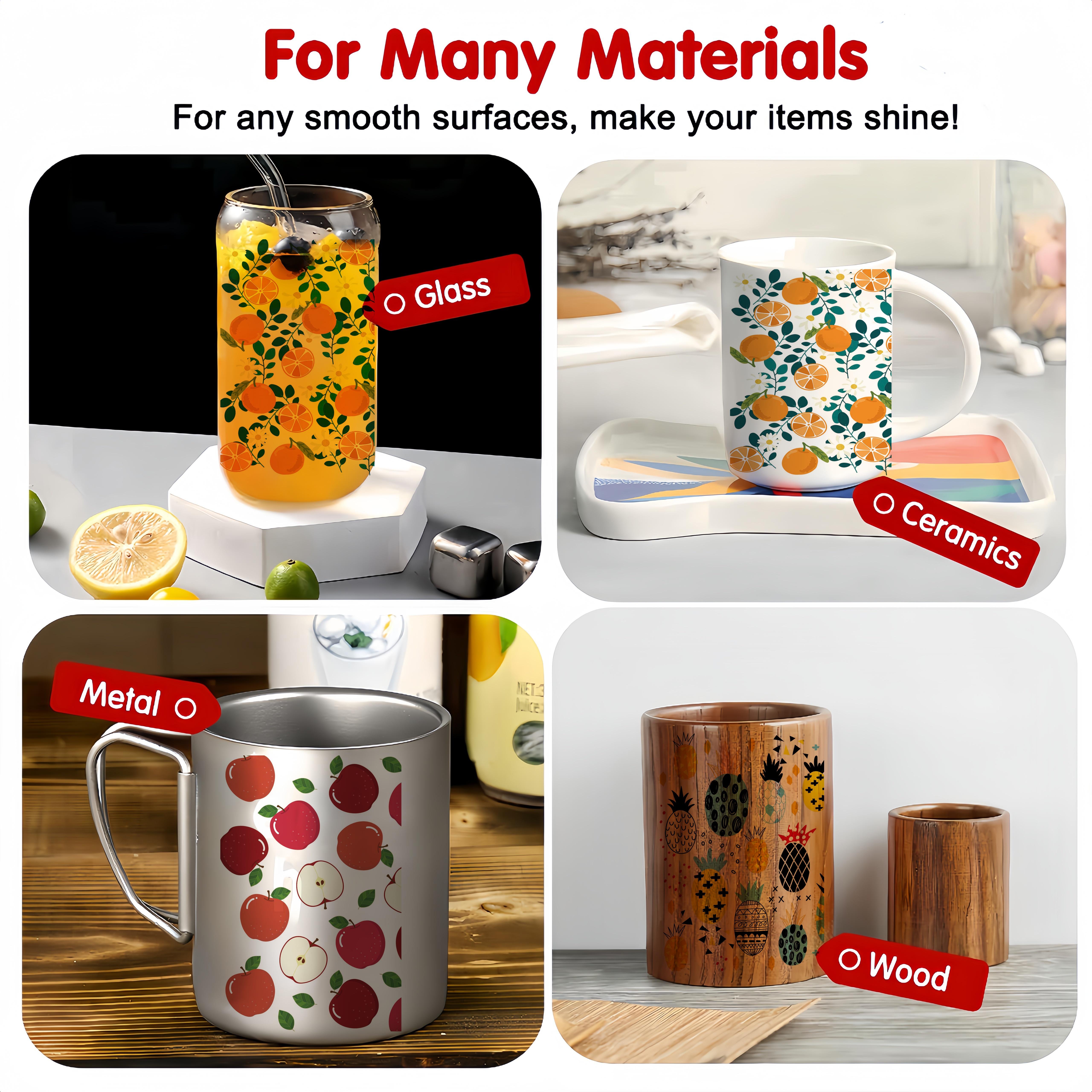 Easy Transfer Printing DTF Cup Wrap Transfers Ready To Transfer UV DTF Cup Wraps 16oz for Libbey Class Cups Tumblers