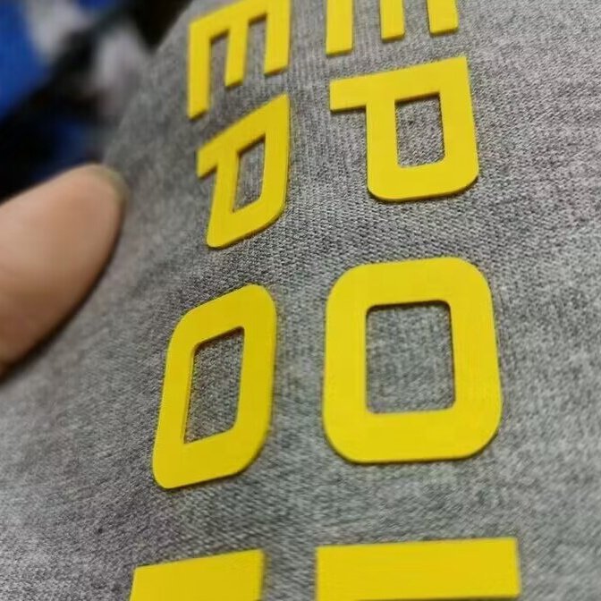 custom 3d silicone heat transfer Brand logo Sticker iron on transfer print on t-shirt