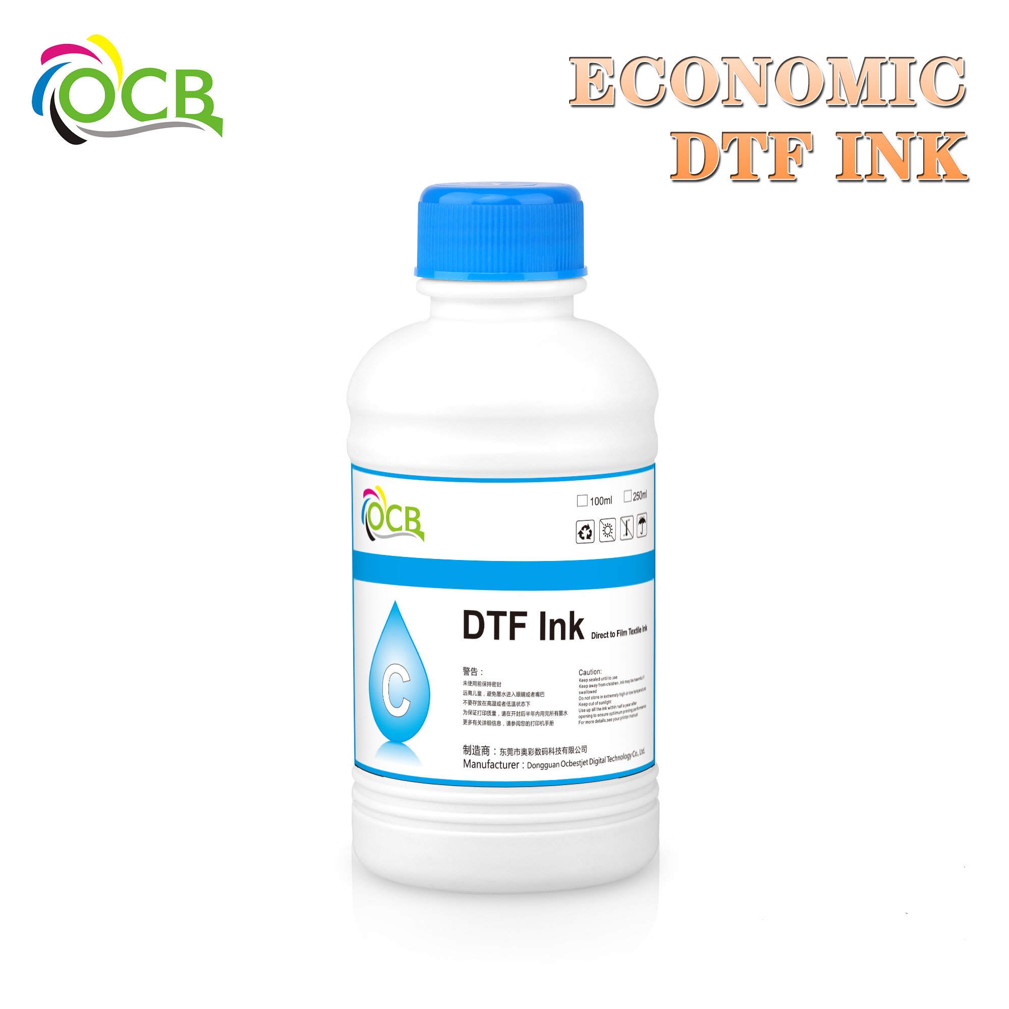 OCBESTJET High Quality DTF A3 A4 Film Printer Ink 250ml for Epson Printer Head DX5/DX7/XP600/TX800/WF4720/I3200