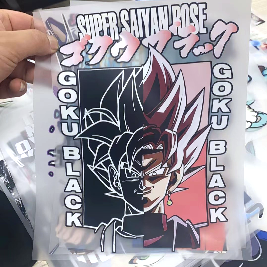 Factory custom cartoon sticker transfer screen printing DTF transfer design T-shirt