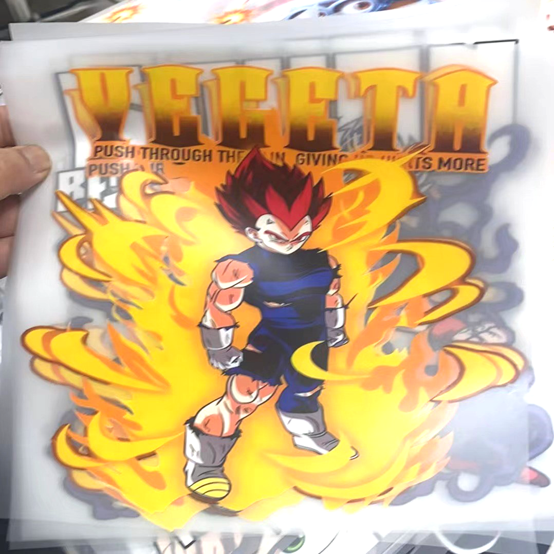 Factory custom cartoon sticker transfer screen printing DTF transfer design T-shirt