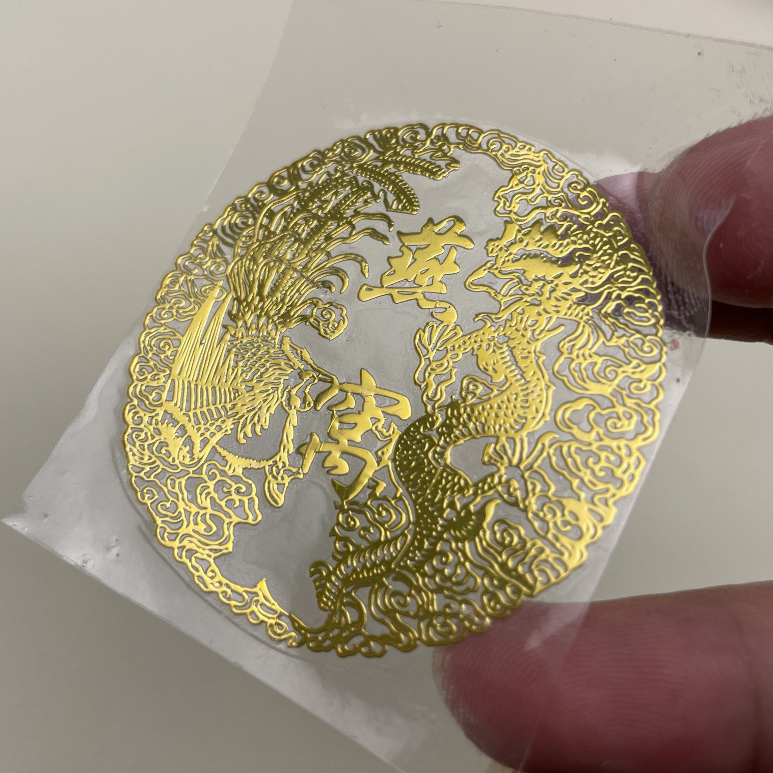 Customized bird's nest logo 3D metal tag waterproof transfer printing sticker, tear off film transfer printing