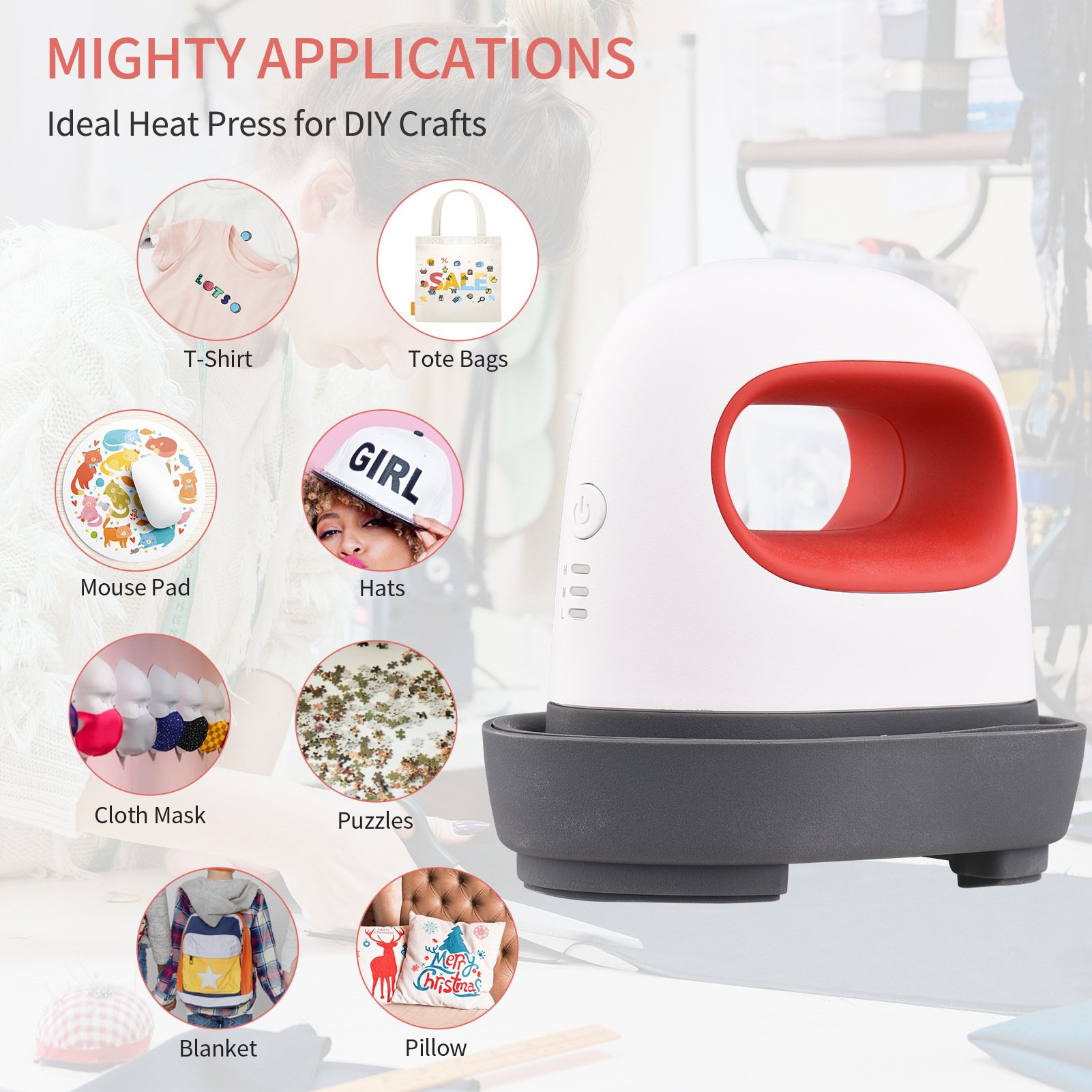 Mobile Portable Mini Easy Heat Press Machine Home Clothing Studio Use Heat Transfer Vinyl Printing Machine For T Shirts