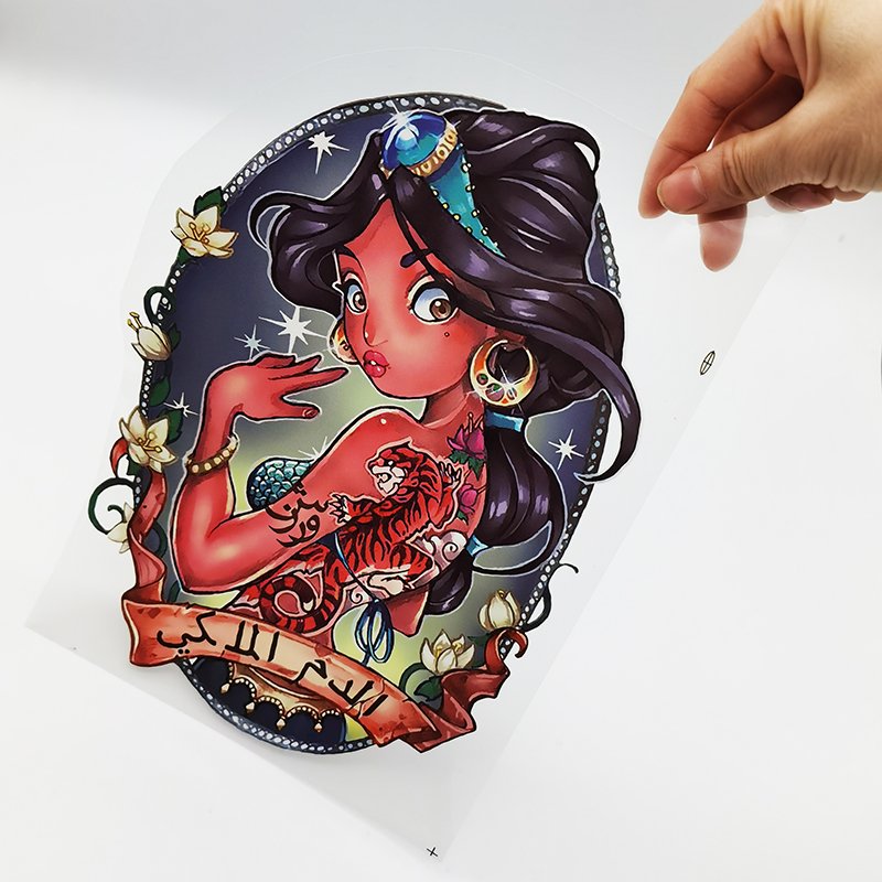 custom anime character design screen print offset heat transfers heat press stickers transfer printing for T-shirt