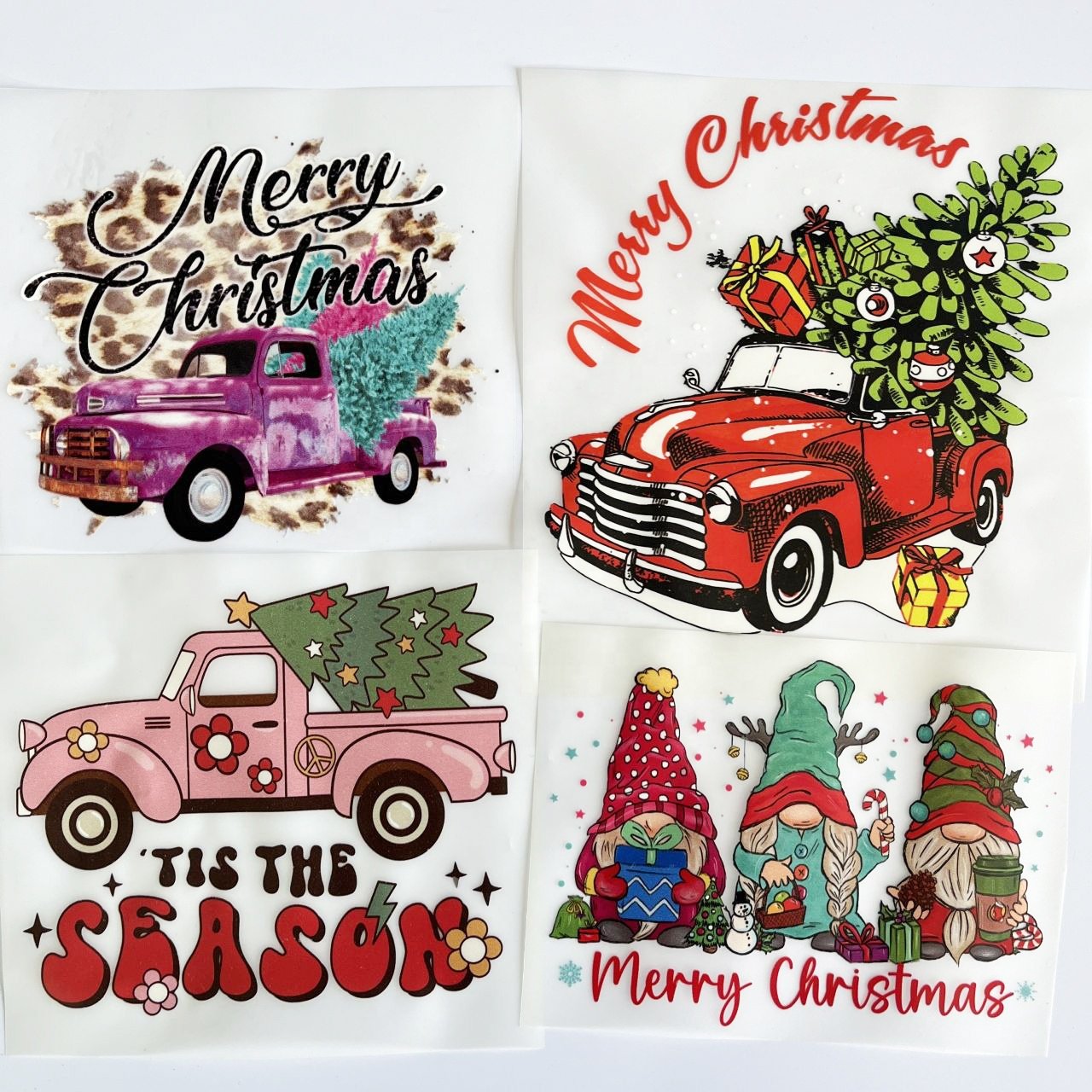 Factory wholesale plastisol customized Christmas heat press sticker transfer printing vinyl custom DTF heat transfer for t-shirt