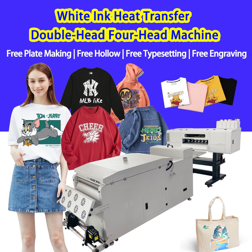 Cowint new large format 24 inch 65cm 4 head dtf printer alta resolution printer printing machine i3200 with powder shaker