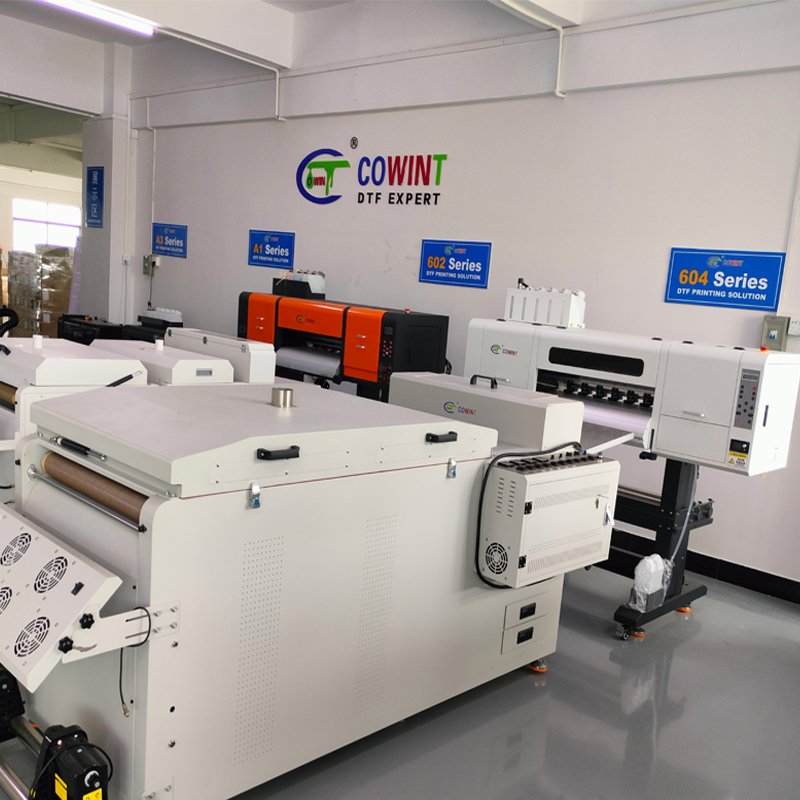 Cowint new large format 24 inch 65cm 4 head dtf printer alta resolution printer printing machine i3200 with powder shaker