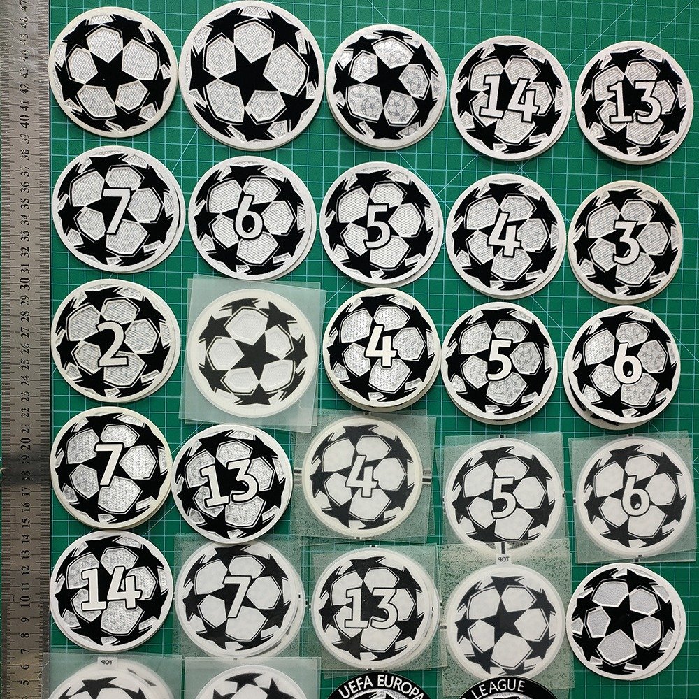 In stock Sports Soccer Football Team Club LOGO patch Badges Heat Transfer Printing Flocking CL Champions League patch for Jersey