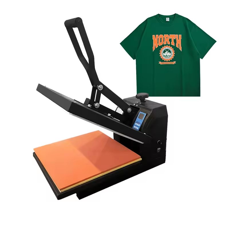 38*38 Transfer Printing Easy to Operate Temperature Adjustable Flatbed Heat Press Machine for Custom T shirt Bags Logo