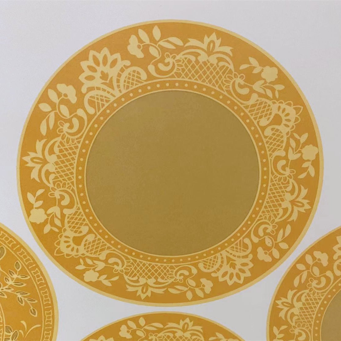 Popular In Middle East Water Transfer Golden Electroplating Water slide Paper Decal Sticker for Porcelain Ceramic Plate