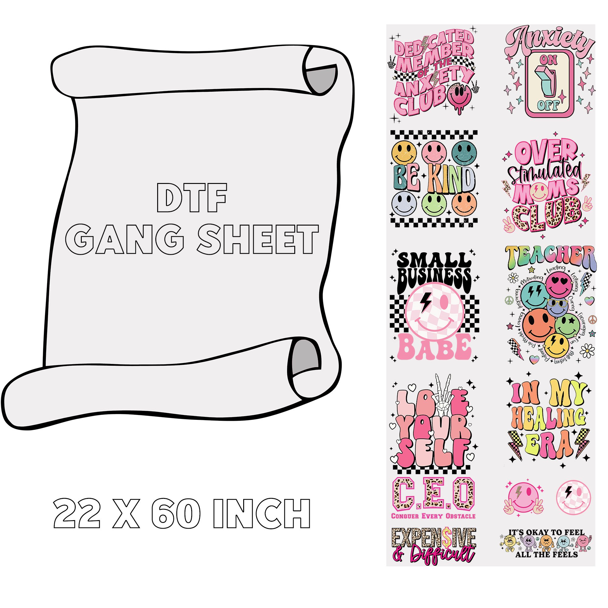 valentine s day designs plastisol clear film screen print transfers custom dtf transfers print gang sheet for t shirts