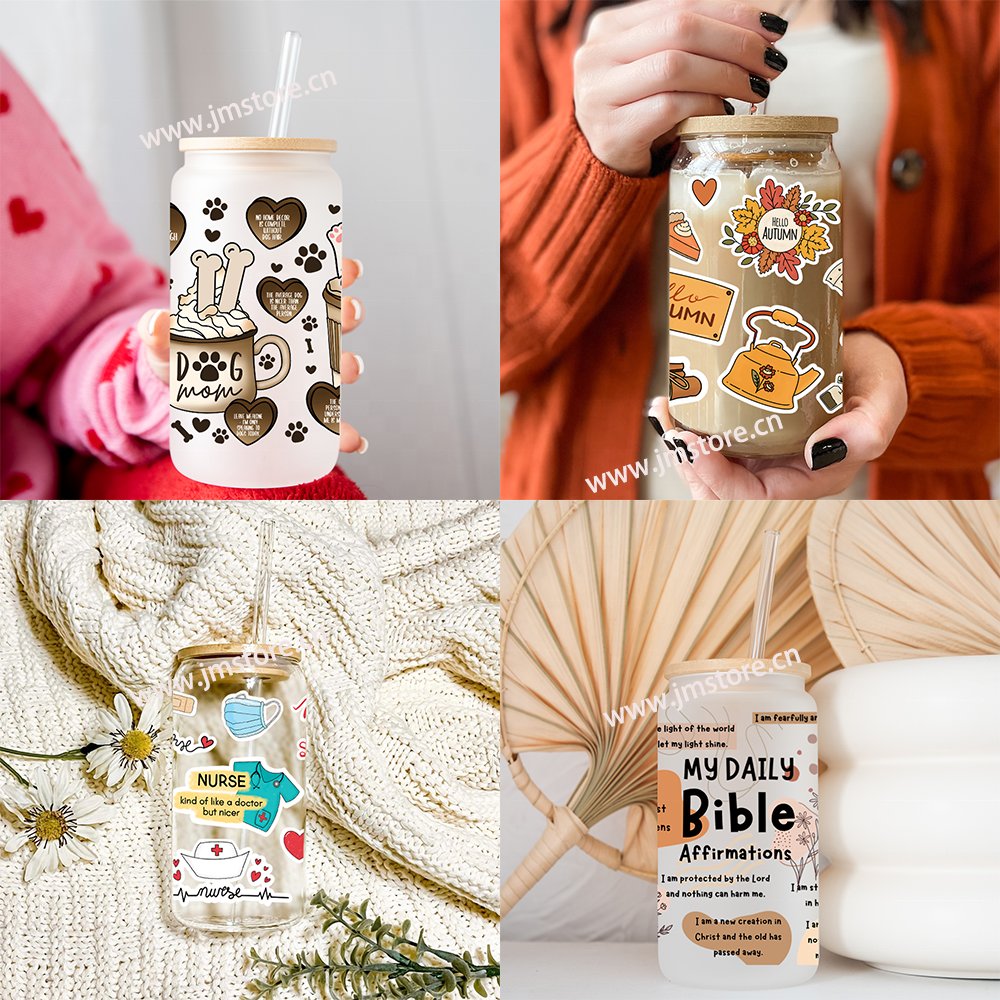 Merry Christmas Crew Vibes UV DTF Transfers Stickers Decals For Libbey Cold Cups Mugs Tumbler Waterproof DIY Craft