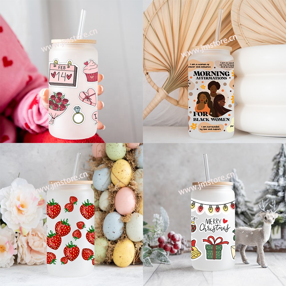 Merry Christmas Crew Vibes UV DTF Transfers Stickers Decals For Libbey Cold Cups Mugs Tumbler Waterproof DIY Craft