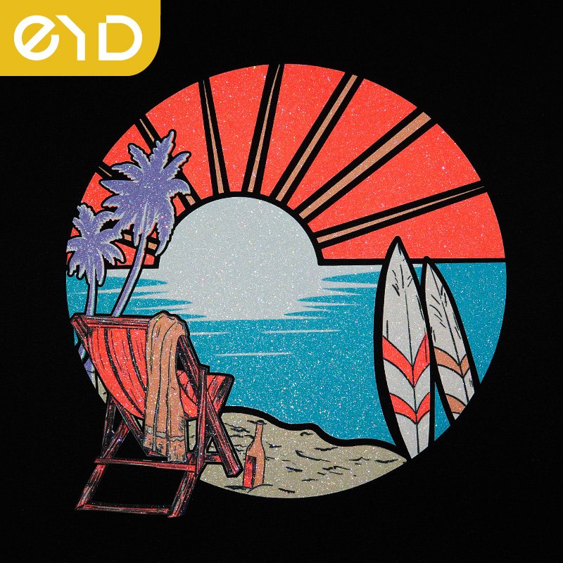 EYD 3D Silicon Patch Heat Transfer Printing Service Colorful Logo Custom Heat Transfer Designs For T-Shirts