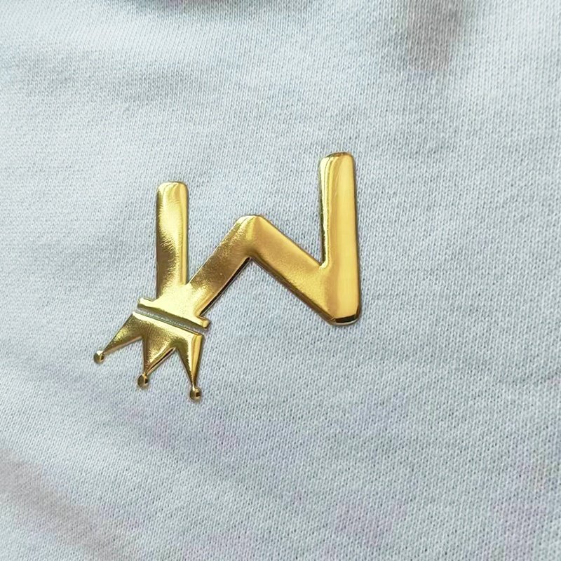 Heat Transfer Stickers Embossed TPU Wholesale Custom 3D PVC High-frequency Golden Pp Bag Garment Labels Sustainable Custom Color