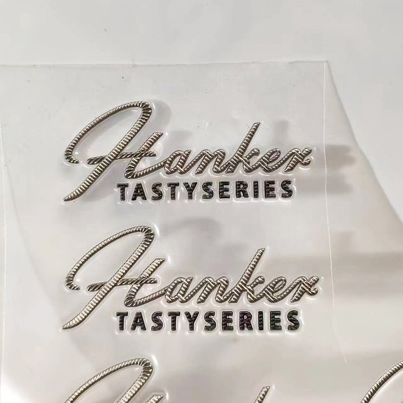 Heat Transfer Stickers Embossed TPU Wholesale Custom 3D PVC High-frequency Golden Pp Bag Garment Labels Sustainable Custom Color