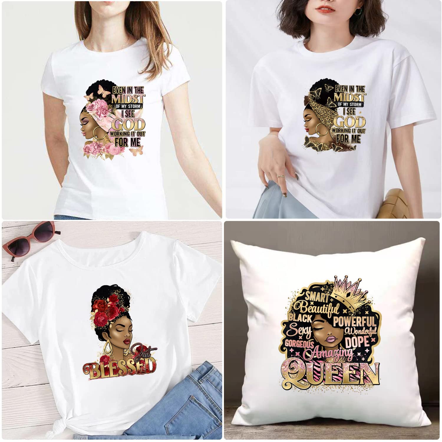 Custom Design Vinyl or Glitter Heat Press Transfer Printing for Clothes