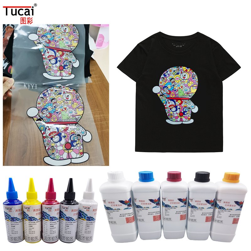 Factory Price Direct to Film White Ink CMYK W Digital Heat Transfer Shake Powder Printing DTF Ink For Epson Printers