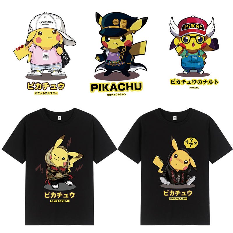 Cartoon Pikachu Stickers Patches on Heat Transfer Patch Decal for Shirt Clothing Backpack Pillow Covers DTF Printing for Garment