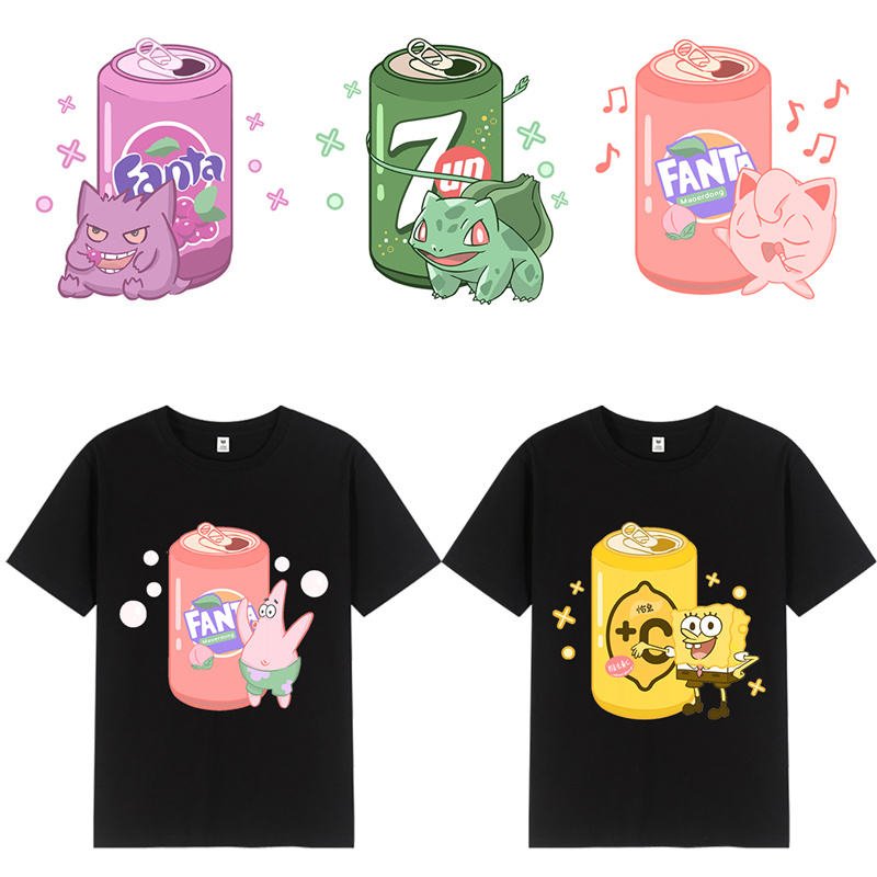 Cartoon Pikachu Stickers Patches on Heat Transfer Patch Decal for Shirt Clothing Backpack Pillow Covers DTF Printing for Garment