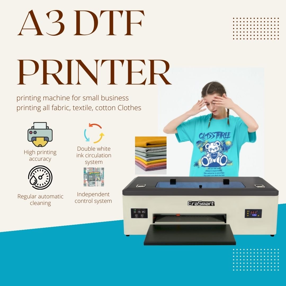 Erasmart Super Promotion L1800 1390 DTF Pet Film Printer Professional White Ink A3 A3+A4 DTF Heat Transfer Printing Machine