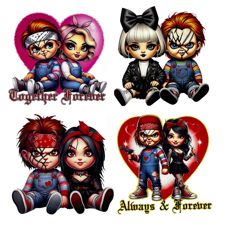 Customized heat transfer designs for t shirts dtf transfers ready for heat press custom transfer cartoon logo stickers