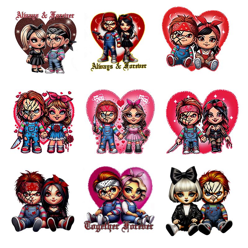 Customized heat transfer designs for t shirts dtf transfers ready for heat press custom transfer cartoon logo stickers