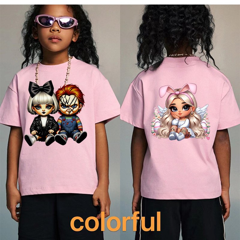 Customized heat transfer designs for t shirts dtf transfers ready for heat press custom transfer cartoon logo stickers