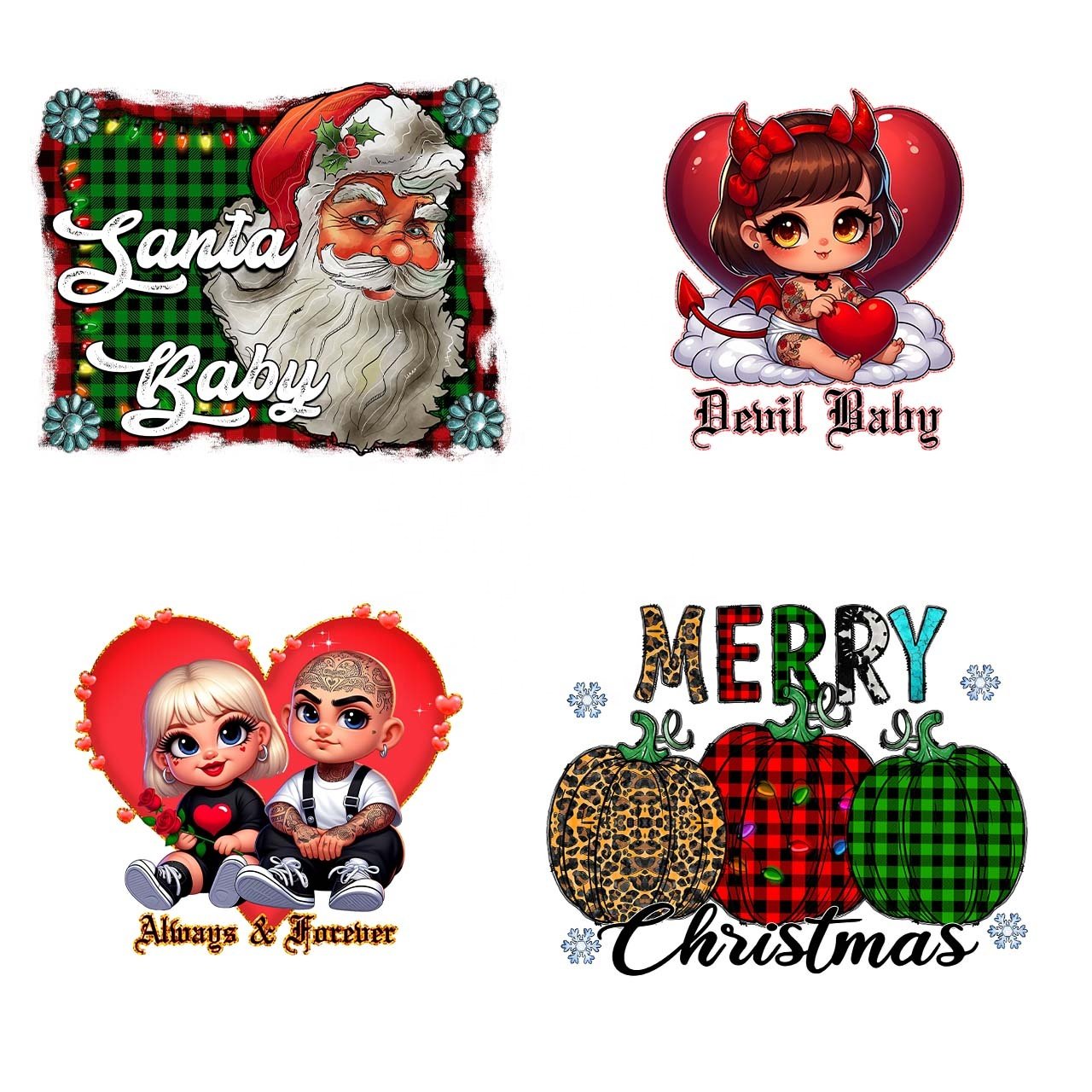 Wholesale Christmas dtf transfer printing waterproof vinyl stickers custom logo screen transfers for t shirt