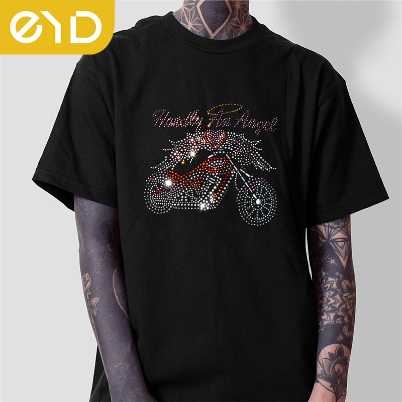 EYD Minor Customization Designs Rhinestones Transfer DTF Heat Transfers For Prints T-shirts Clothing Custom Logo