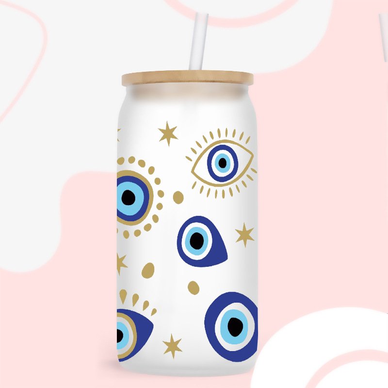 Ready To Ship wholesale Custom girl Design 16oz UV DTF Wrap Cup Glasses Transfer