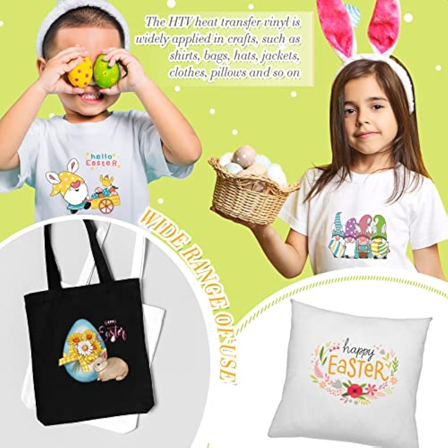 Easter Egg Bunnie Iron on Decals Vinyl Patch Dtf Heat Transfer Ready to Press Screen Print Transfers Dtf Transfers for Garments