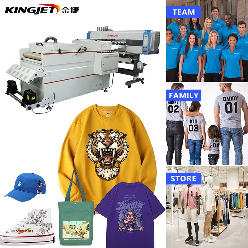Kingjet hot sale 60cm diy dtf garment printer transfee with i3200 two head dtf printer printing machine