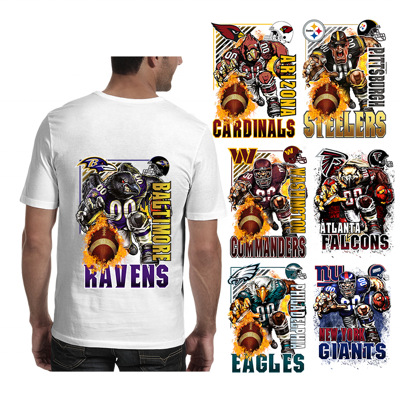 New style durable nfl htv Heat Transfer Vinyl Custom Transfers Designs For T Shirts Heat Transfer Printing Label