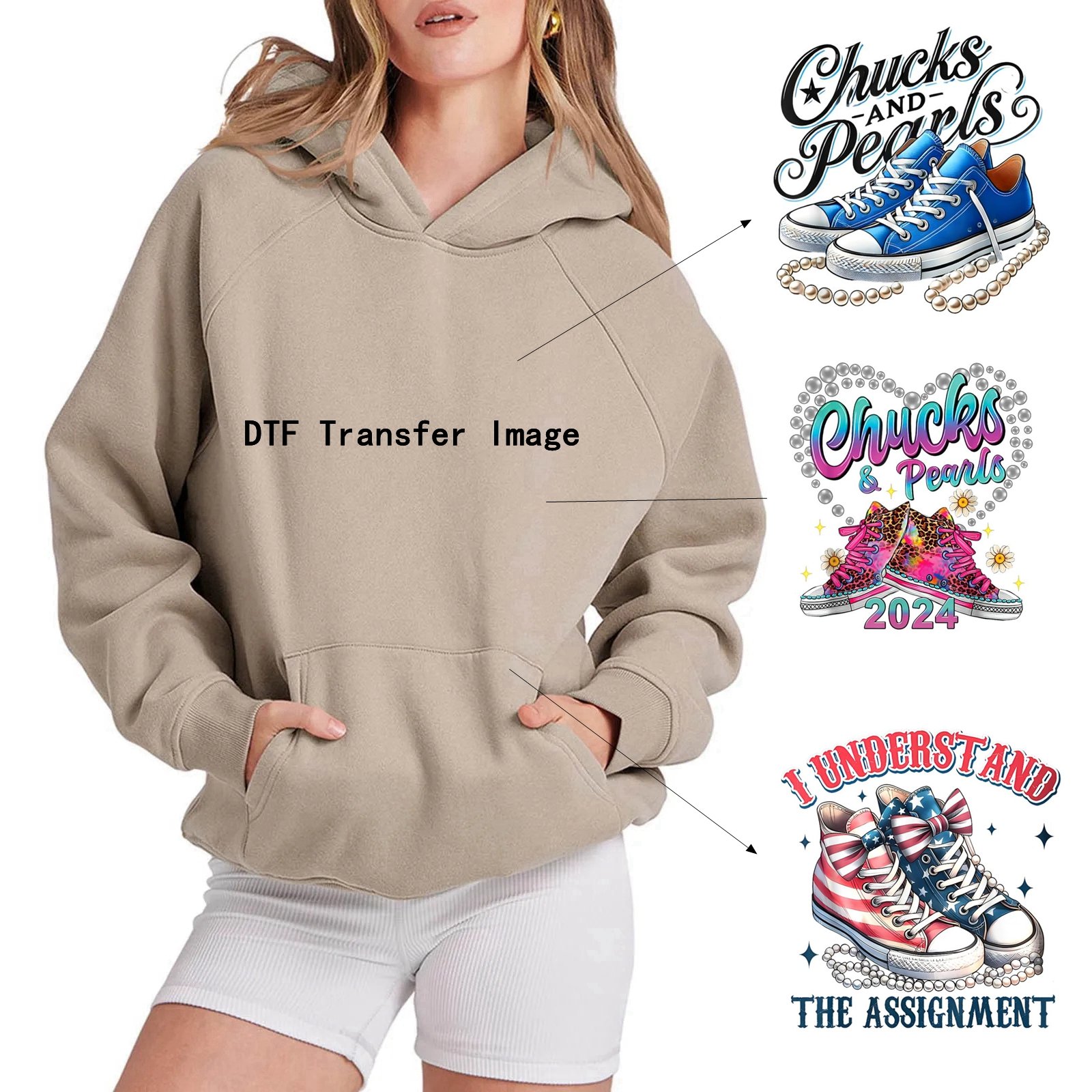 Election Chucks and pearls Transfer DTF Print Heat Transfer Custom Tshirt DTF Transfers Ready to Press Iron on Sticker Design