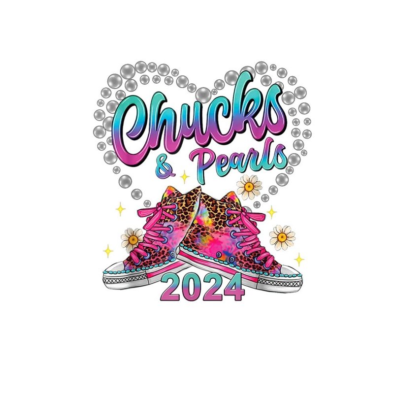 Election Chucks and pearls Transfer DTF Print Heat Transfer Custom Tshirt DTF Transfers Ready to Press Iron on Sticker Design