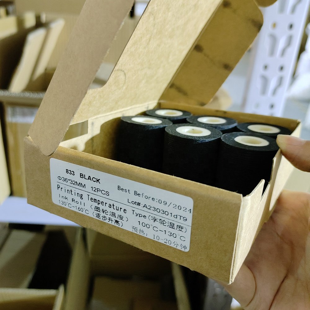 DiKai Black Dia 36*32mm 36*36mm batch Code Printing black hot solid ink roll