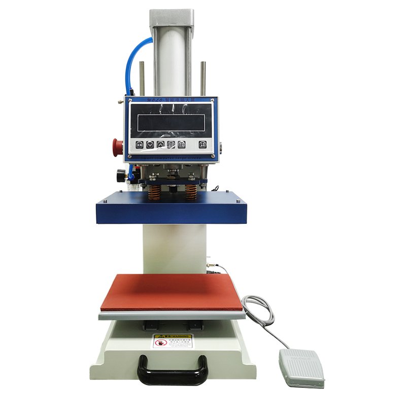 3d Fabric Logo Heat Transfer Embossing Pneumatic tshirt printing dual Heat Press Stamping Machine For T-shirts Clothing