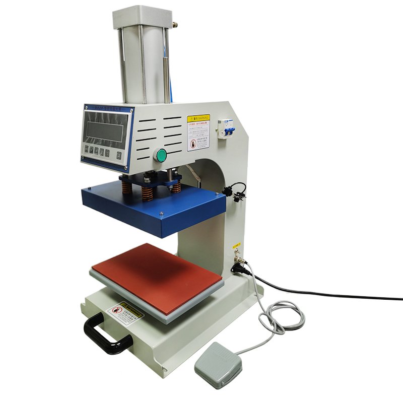 3d Fabric Logo Heat Transfer Embossing Pneumatic tshirt printing dual Heat Press Stamping Machine For T-shirts Clothing
