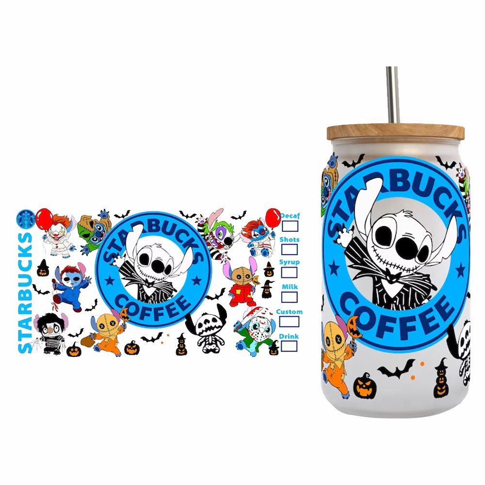 Yunshang Wholesale Custom uv dtf Cup Wrap Transfers logo Halloween cups transfers stickers for Mug Coffee Cups