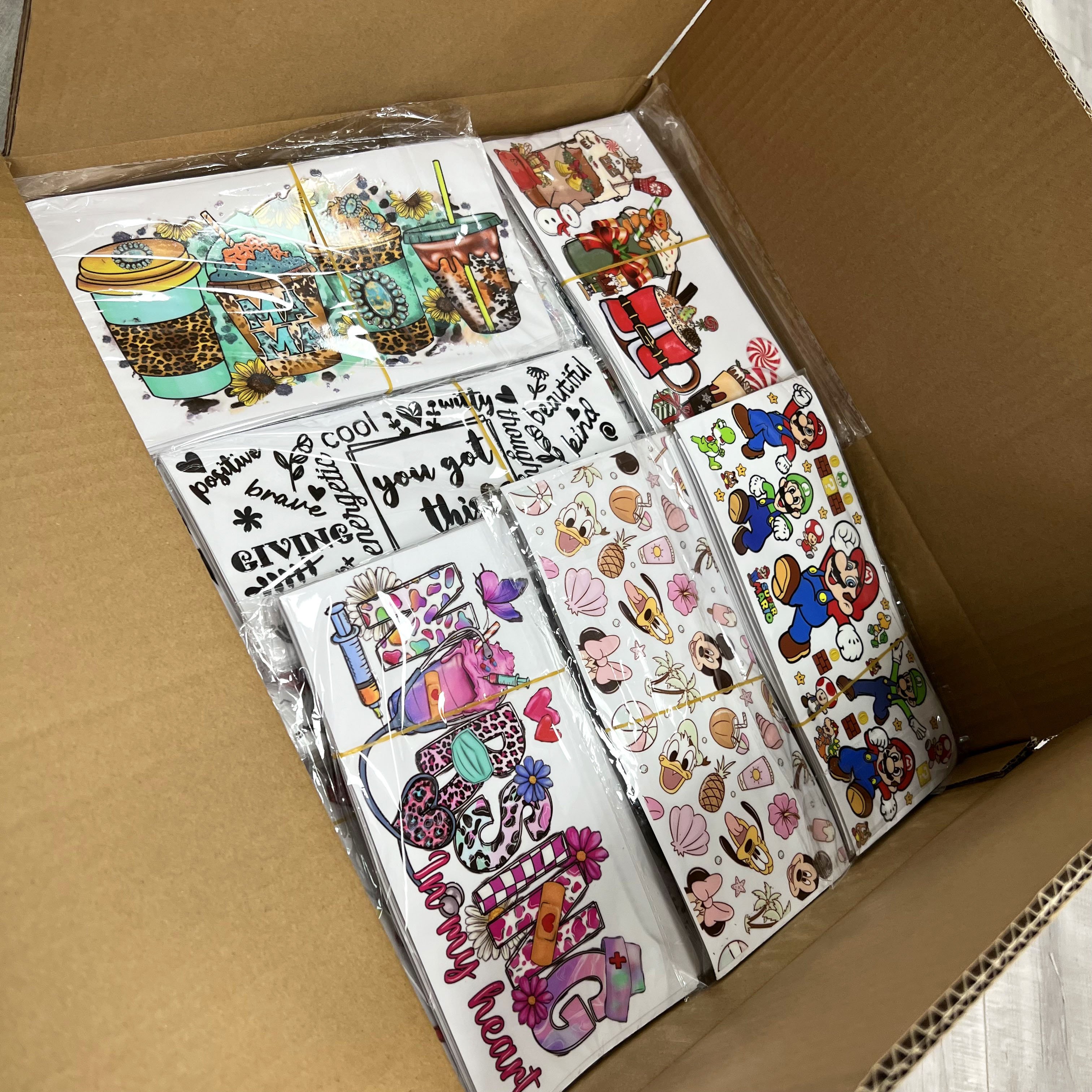 Yunshang Wholesale Custom uv dtf Cup Wrap Transfers logo Halloween cups transfers stickers for Mug Coffee Cups