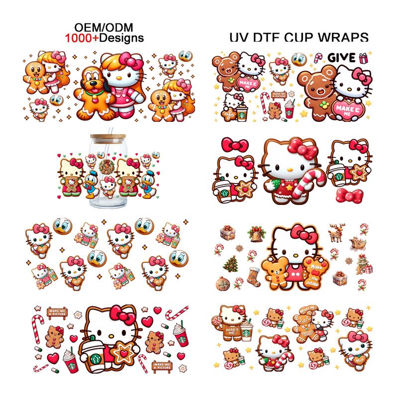 1000+ designs double side uvdtf cup wraps anime cartoon uv dtf rub on transfers permanent decals for 16 20 24 40 oz cups