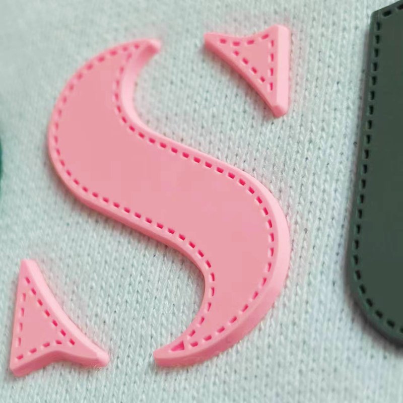 TPU Embossed Heat Transfer Printing Label Pp Bag Washable for Clothing Factory Customized 3D Environmentally Friendly Silicone
